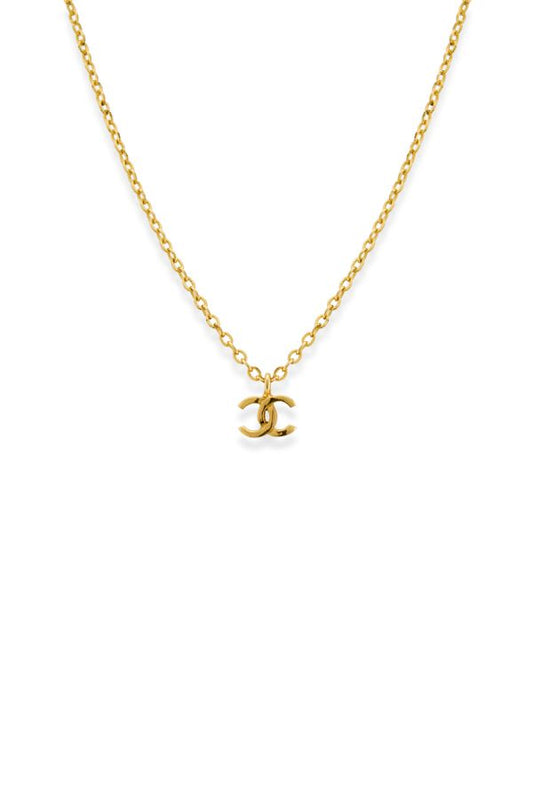 Chanel Gold Logo Necklace